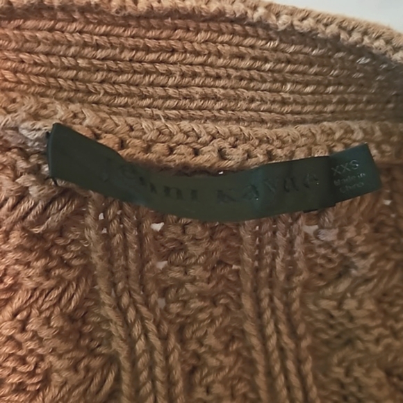 NWOT Jenni Kayne Cable Cardigan Sweater Oversized Dark Carmel Tan Brown XXS-S - Picture 5 of 9